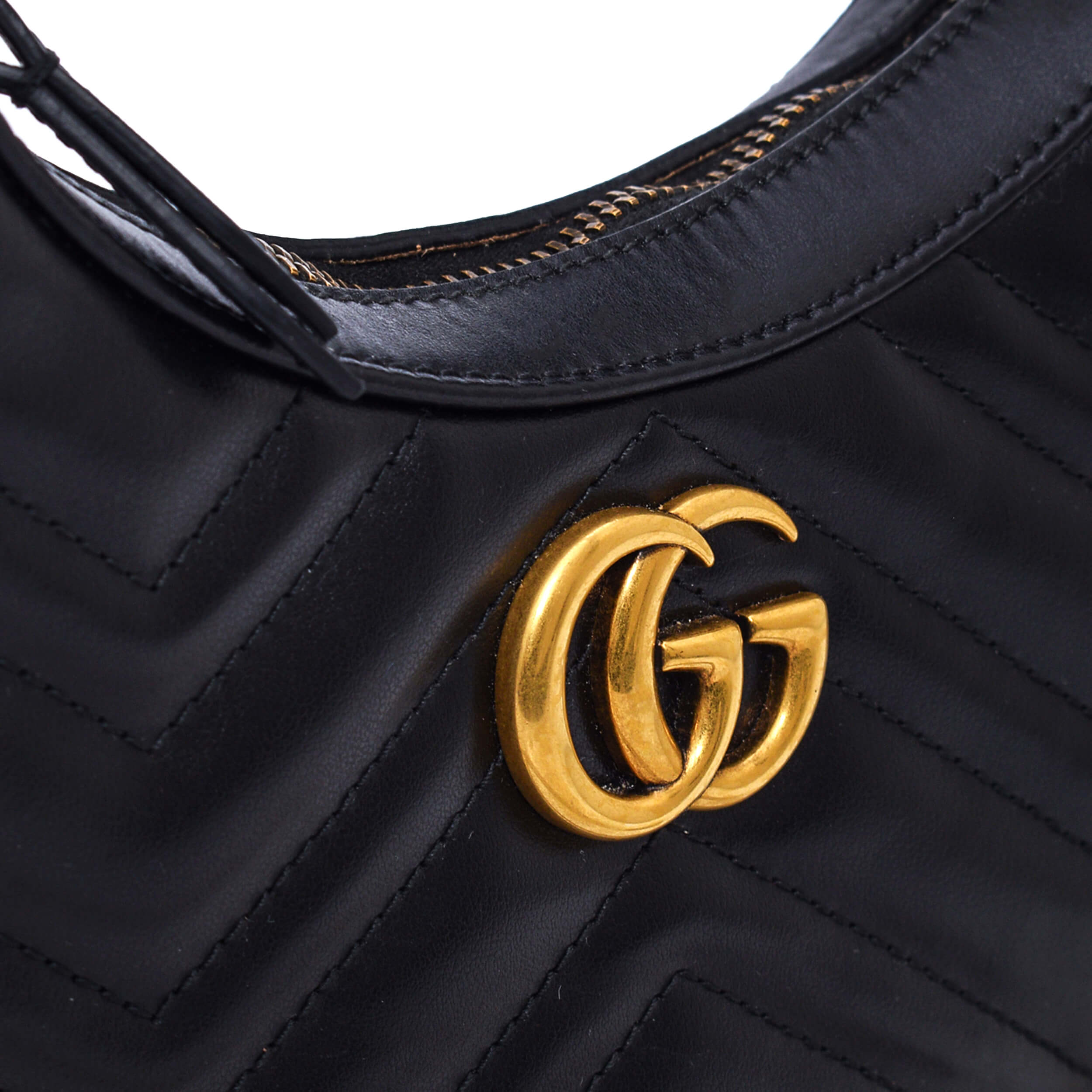 Gucci - Black Marmont Leather Half Moon Mini Bag